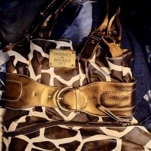 Dooney & Bourke Metallic Gold and Brown Shoulder Bag